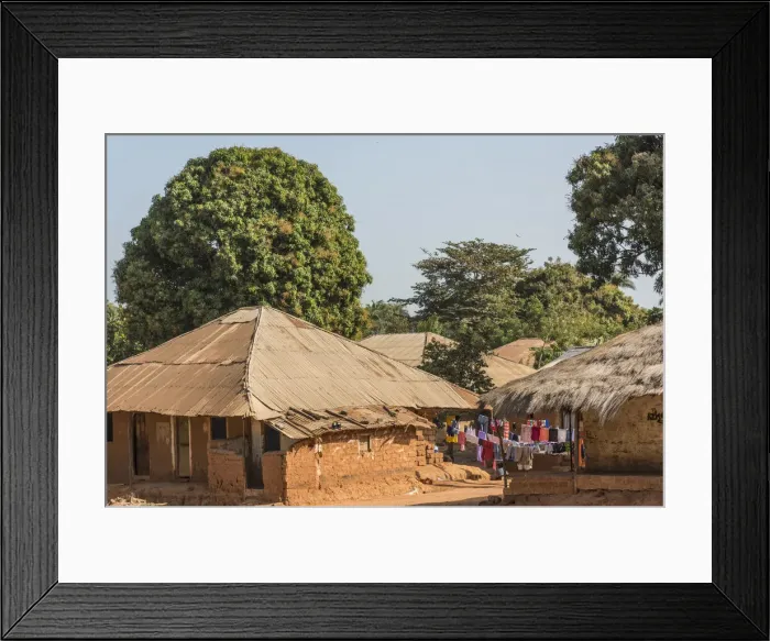 Framed Print : Africa, Guinea Bissau, Bijagos Islands. The village on the Island Bubaque