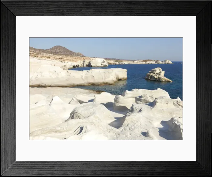 Framed Print : Volcanic Rock formations of Sarakiniko on Mlos, Cyclades, Greece