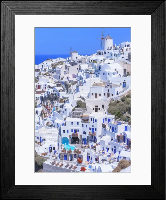 Framed Print : Oia, Santorini, Cyclades Islands, Greece