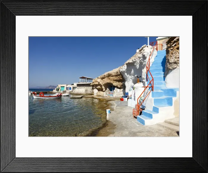 Framed Print : Stairs to a fishing port of Mandraki on the island of Milos, Cyclades, Greece Framed Print : Stairs to a fishing port of Mandraki on the island of Milos, Cyclades, Greece
