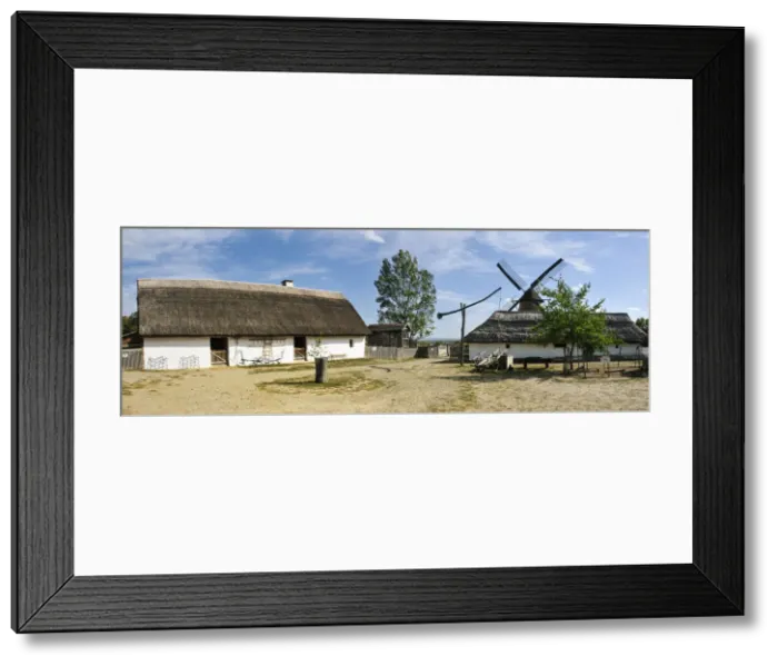 Framed Print : A farm of the Nagykunsag region. Open-air museum (Skanzen) near Szentendre. Hungary