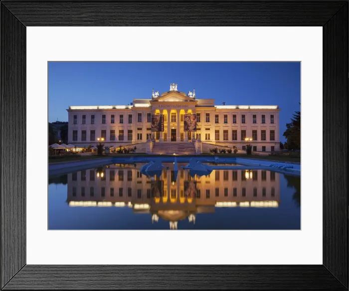 Framed Print : Ferenc Mora Museum at dusk, Szeged, Southern Plain, Hungary Framed Print : Ferenc Mora Museum at dusk, Szeged, Southern Plain, Hungary