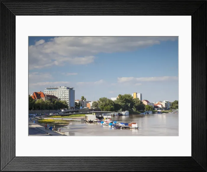 Framed Print : Boats moored on Tisza River, Szeged, Southern Plain, Hungary Framed Print : Boats moored on Tisza River, Szeged, Southern Plain, Hungary
