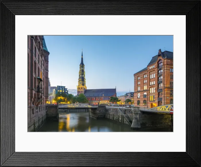 Framed Print : View of Hauptkirche Sankt Katharinen (St. Catherines Church) from Speicherstadt Framed Print : View of Hauptkirche Sankt Katharinen (St. Catherines Church) from Speicherstadt