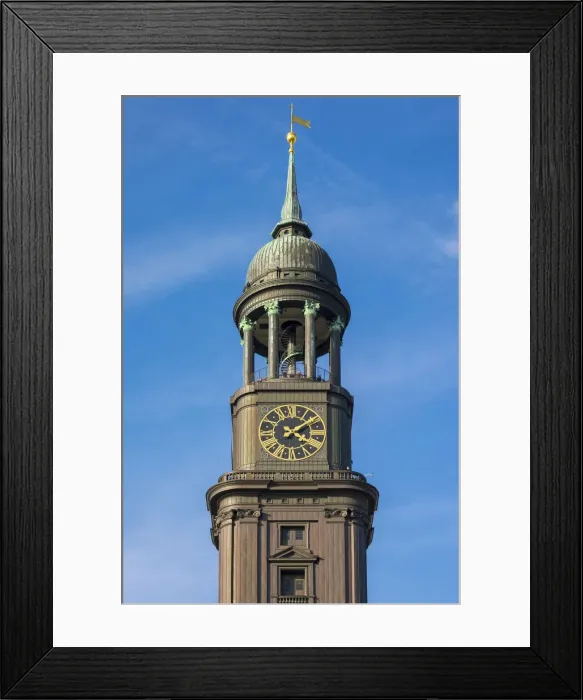 Framed Print : Tower of Hauptkirche Sankt Michaelis (St. Michaels Church), Neustadt, Hamburg Framed Print : Tower of Hauptkirche Sankt Michaelis (St. Michaels Church), Neustadt, Hamburg