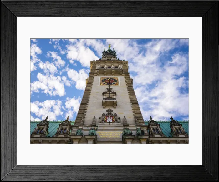 Framed Print : Clocktower of Hamburg Rathaus (City Hall), Hamburg, Germany Framed Print : Clocktower of Hamburg Rathaus (City Hall), Hamburg, Germany