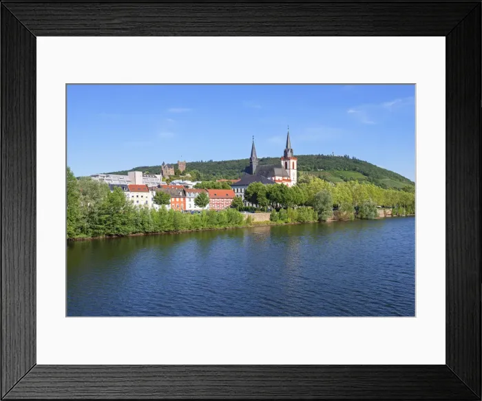 Framed Print : River Nahe with Bingen with St. Martin basilique and Klopp castle, Nahe valley Framed Print : River Nahe with Bingen with St. Martin basilique and Klopp castle, Nahe valley