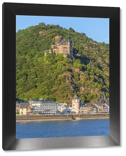 River rhine with St. Goarshausen and Katz castle, Rhine valley, Rhineland-Palatinate