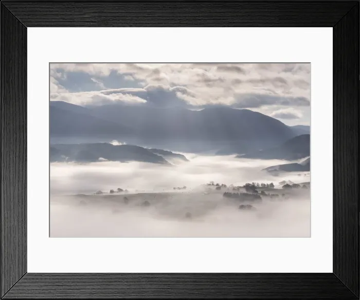Framed Print : Beautiful misty morning in the Lake District National Park, Cumbria, UK Framed Print : Beautiful misty morning in the Lake District National Park, Cumbria, UK