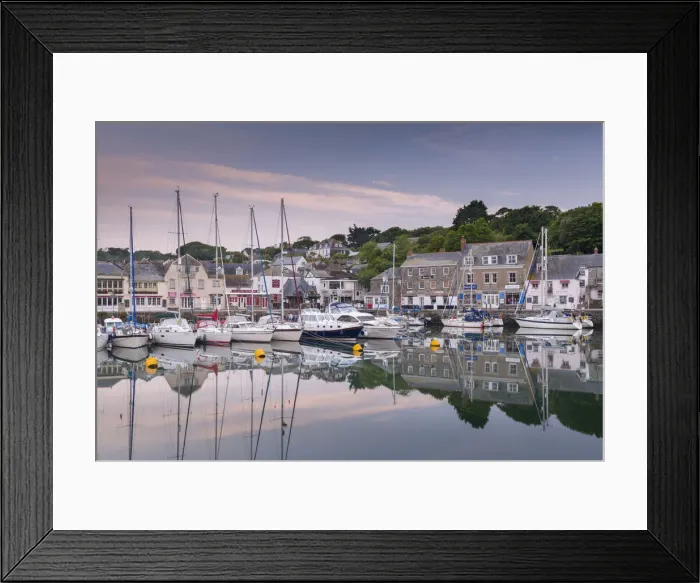 Framed Print : Dawn at Padstow harbour on the North Cornish coast, Cornwall, England. Summer (June) 2013