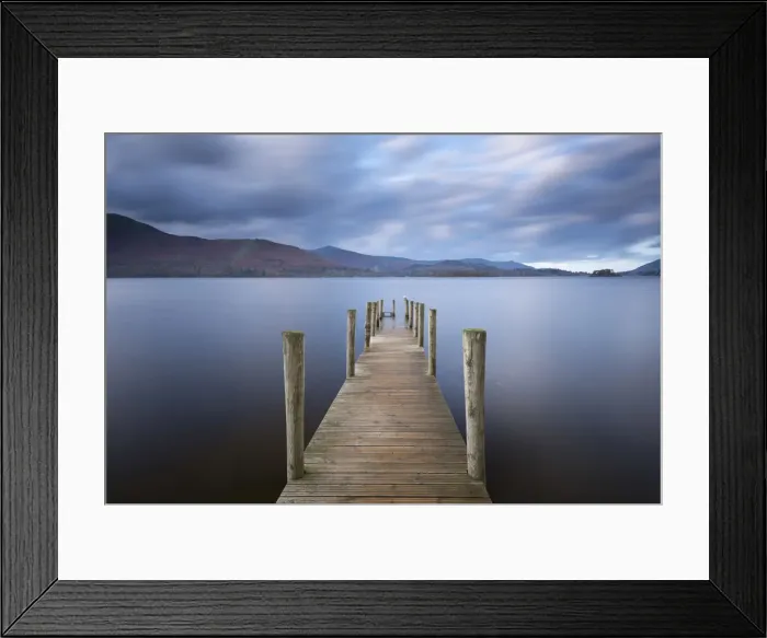 Framed Print : Wooden jetty at Ashness on Derwent Water, Lake District National Park, Cumbria, England Framed Print : Wooden jetty at Ashness on Derwent Water, Lake District National Park, Cumbria, England
