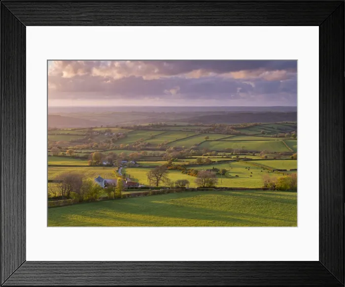 Framed Print : Rolling farmland countryside near Brentor, Dartmoor National Park, Devon, England Framed Print : Rolling farmland countryside near Brentor, Dartmoor National Park, Devon, England