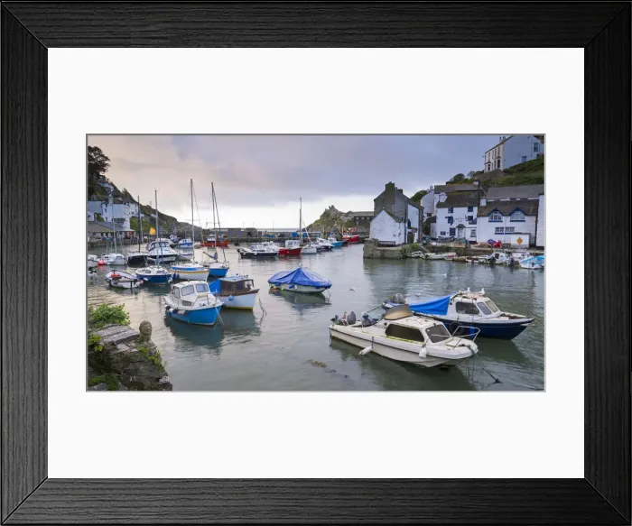 Framed Print : Boats in Polperro harbour, Cornwall, England. Spring (May) 2015 Framed Print : Boats in Polperro harbour, Cornwall, England. Spring (May) 2015