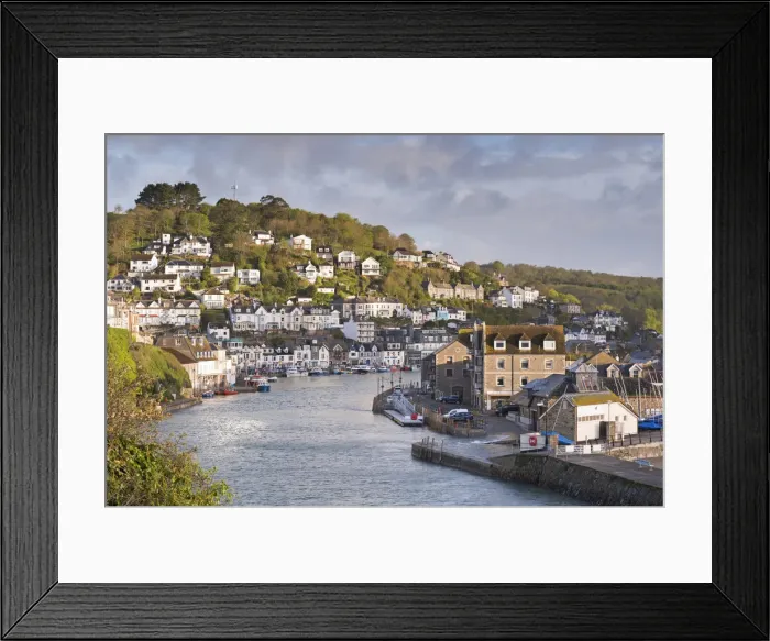 Framed Print : The Cornish fishing town of Looe in the morning sunshine, Cornwall, England. Spring Framed Print : The Cornish fishing town of Looe in the morning sunshine, Cornwall, England. Spring