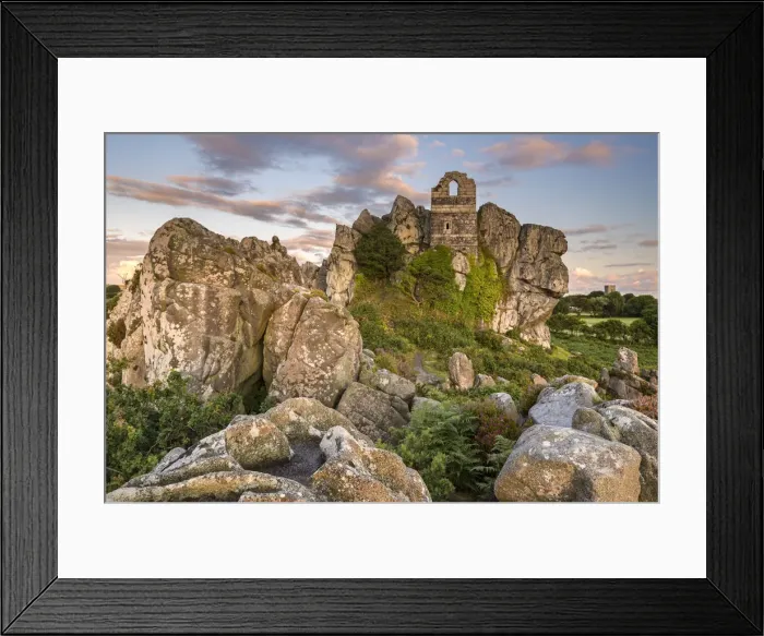 Framed Print : Historic chapel ruins on the Roche in Cornwall, England. Summer (July) 2015