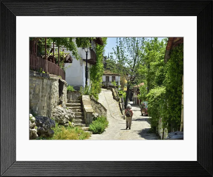 Framed Print : The oldest street in Veliko Tarnovo, General Gurko street, with charming old houses Framed Print : The oldest street in Veliko Tarnovo, General Gurko street, with charming old houses