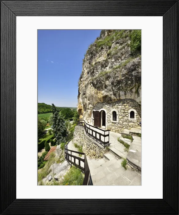 Framed Print : The rock-hewn Basarbovo Monastery (Monastery of Saint Dimitar Basarbowski) is a