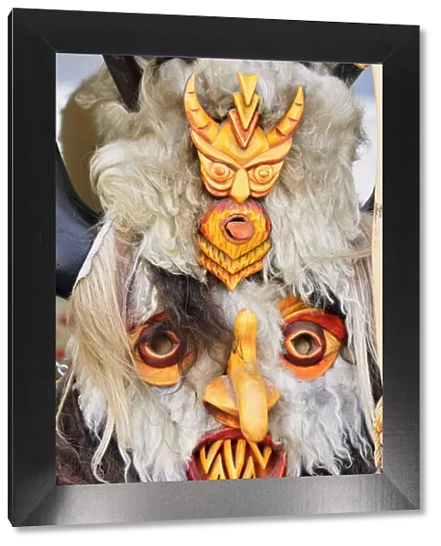 Bulgarian kukeri masks. They are used in winter solstice festivities by dancers that