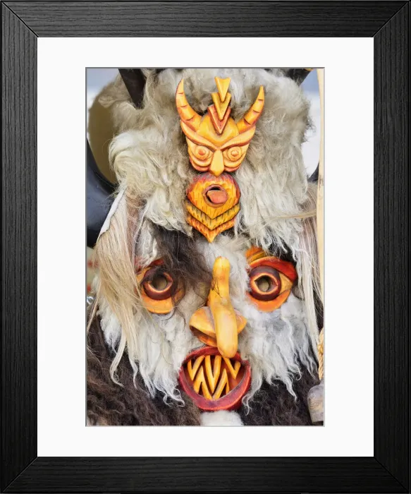 Framed Print : Bulgarian kukeri masks. They are used in winter solstice festivities by dancers that
