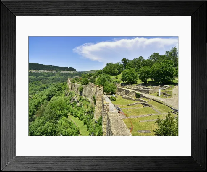 Framed Print : Tsarevets fortress with the remains of medieval houses on the top of the hill Framed Print : Tsarevets fortress with the remains of medieval houses on the top of the hill
