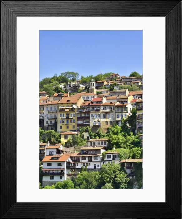 Framed Print : The old town, Varosha, of Veliko Tarnovo. Bulgaria