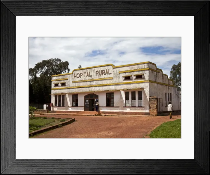 Framed Print : Ruyigi, Burundi. A hospital left behind from the Belgian colonial era now serves a