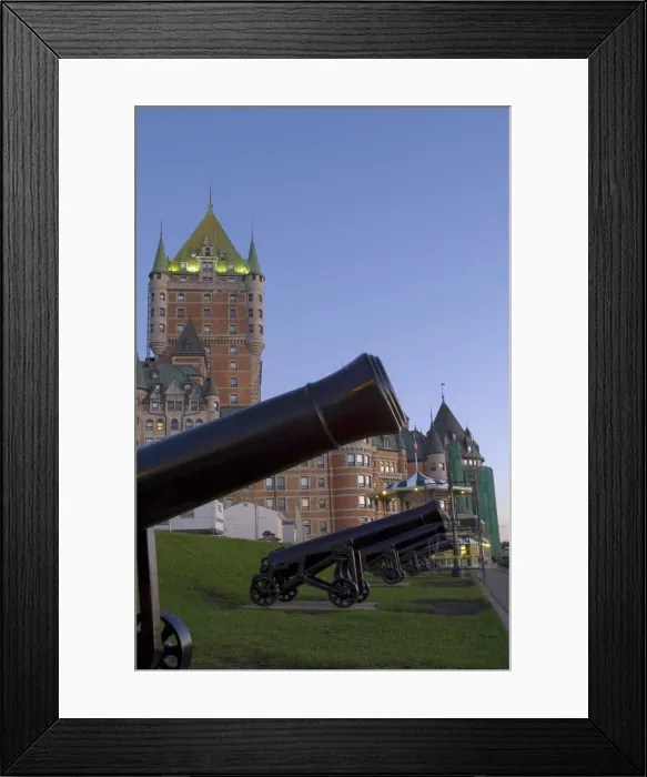 Framed Print : Quebec City, Canada. Canons along Dufferin Terrace in front of the Chateau Frontenac Framed Print : Quebec City, Canada. Canons along Dufferin Terrace in front of the Chateau Frontenac