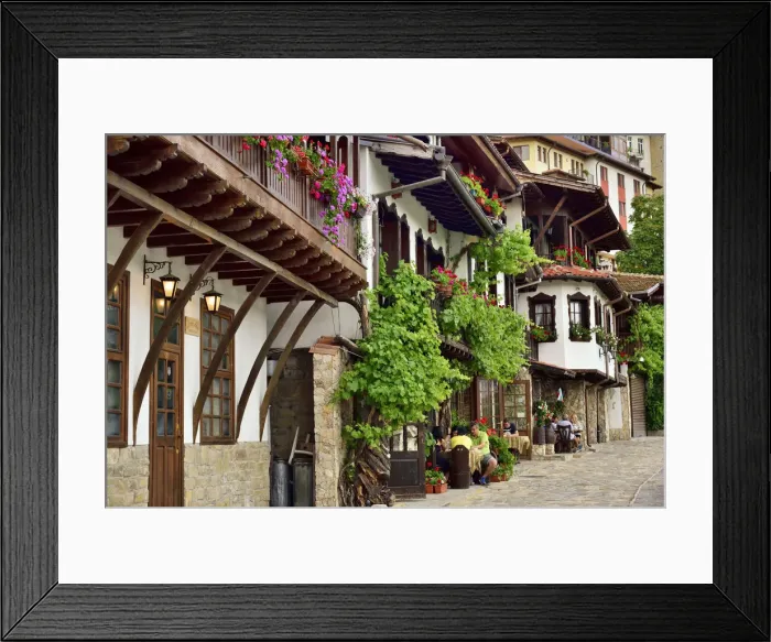 Framed Print : The oldest street in Veliko Tarnovo, General Gurko street, with charming old houses