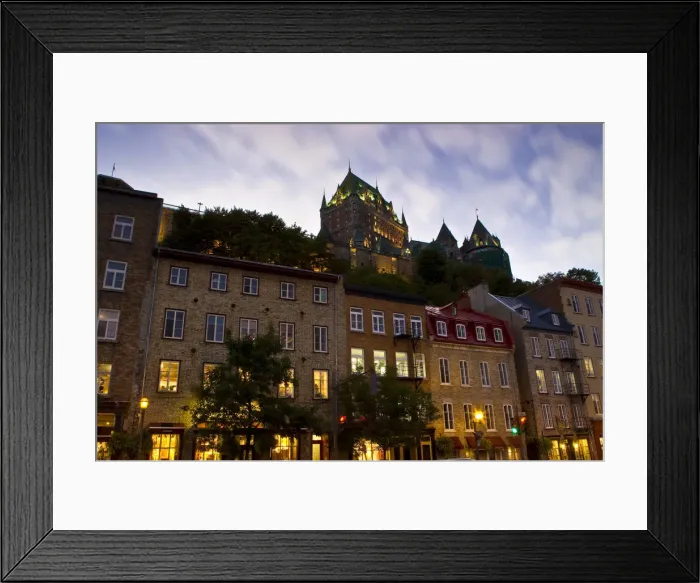 Framed Print : Quebec City, Canada. The Chateau Frontenac from the lower town or bas ville in old Framed Print : Quebec City, Canada. The Chateau Frontenac from the lower town or bas ville in old