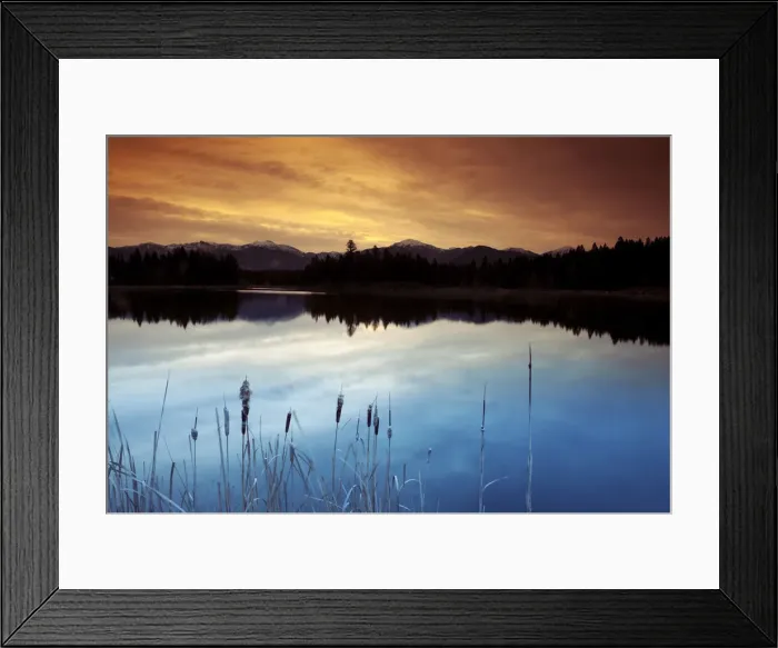 Framed Print : Invermere, British Columbia. A dramatic morning sky reflected on a pond in the Canadian Framed Print : Invermere, British Columbia. A dramatic morning sky reflected on a pond in the Canadian
