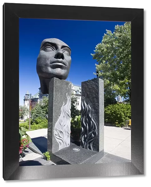 Quebec City, Canada. The Monument aux Freres Educateurs in Quebecs Upper Town
