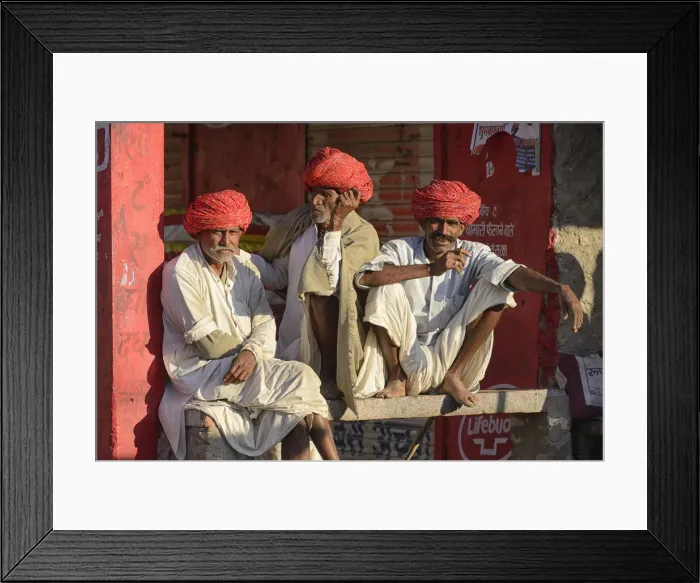 Framed Print : Men in the Village of Pachewar, Rajasthan, India, Asia Framed Print : Men in the Village of Pachewar, Rajasthan, India, Asia