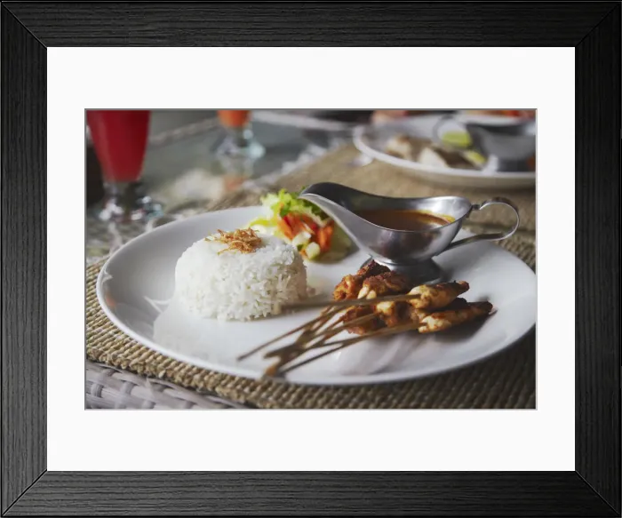 Framed Print : Chicken satay, Bali, Indonesia Framed Print : Chicken satay, Bali, Indonesia