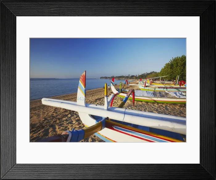 Framed Print : Boats on Sanur beach, Bali, Indonesia Framed Print : Boats on Sanur beach, Bali, Indonesia