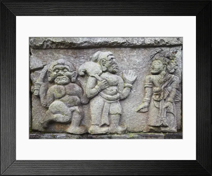 Framed Print : Bas-relief at Inca style temple of Candi Sukuh, Solo, Java, Indonesia Framed Print : Bas-relief at Inca style temple of Candi Sukuh, Solo, Java, Indonesia