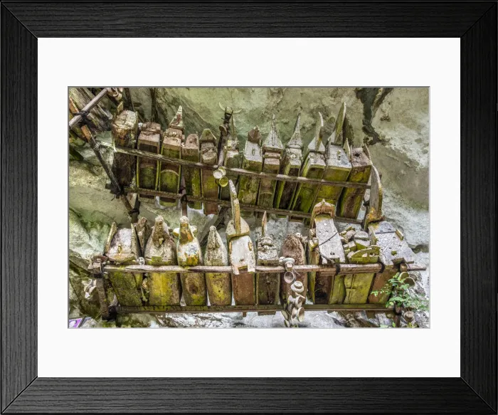 Framed Print : Burial cave with elevated tombs, Rantepao, Tana Toraja, Sulawesi, Indonesia Framed Print : Burial cave with elevated tombs, Rantepao, Tana Toraja, Sulawesi, Indonesia