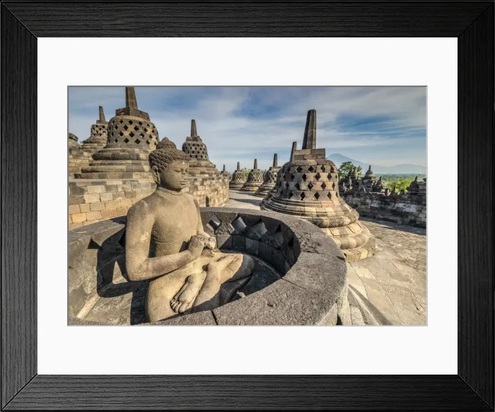 Framed Print : Buddha statue, Candi Borobudur buddhist temple, Muntilan, Java, Indonesia Framed Print : Buddha statue, Candi Borobudur buddhist temple, Muntilan, Java, Indonesia