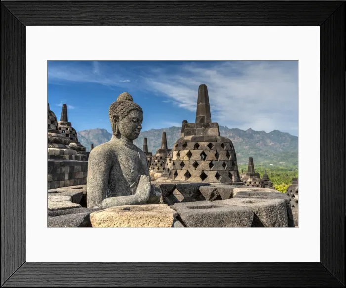 Framed Print : Buddha statue, Candi Borobudur buddhist temple, Muntilan, Java, Indonesia Framed Print : Buddha statue, Candi Borobudur buddhist temple, Muntilan, Java, Indonesia
