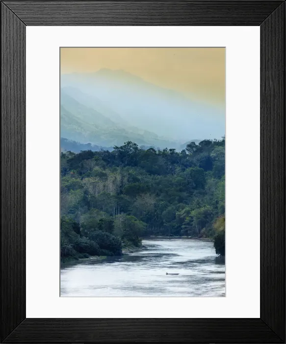 Framed Print : Asia, Southeast Asia, Indonesia, Sulawesi, Celebes, a boat crossing the Sadang river Framed Print : Asia, Southeast Asia, Indonesia, Sulawesi, Celebes, a boat crossing the Sadang river