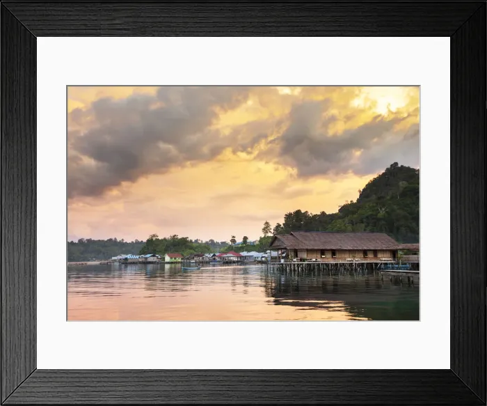 Framed Print : Asia, Southeast Asia, Indonesia, Spice Islands, Maluku, Seram island, the cabins of Framed Print : Asia, Southeast Asia, Indonesia, Spice Islands, Maluku, Seram island, the cabins of