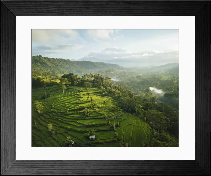 Framed Print : Aerial View of Landscape near Sidemen, Bali, Indonesia Framed Print : Aerial View of Landscape near Sidemen, Bali, Indonesia