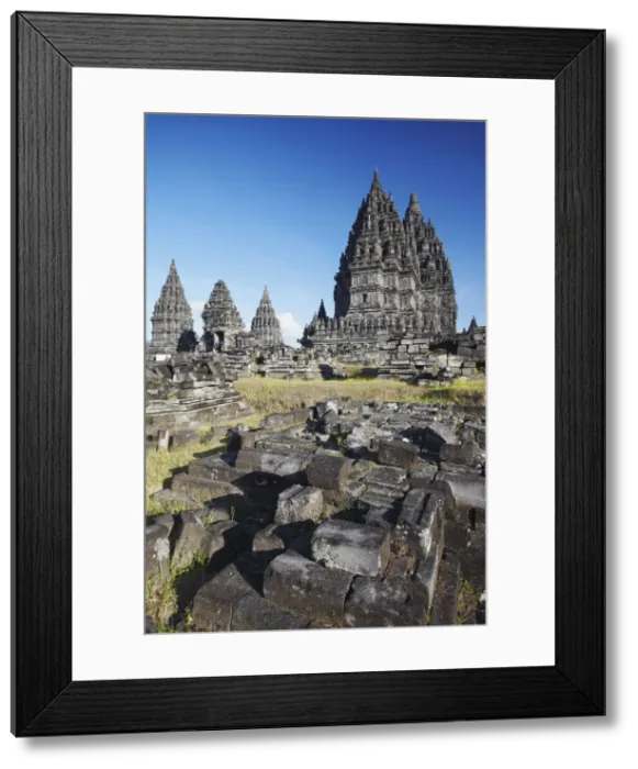 Framed Print : Temples at Prambanan complex, Java, Indonesia Framed Print : Temples at Prambanan complex, Java, Indonesia