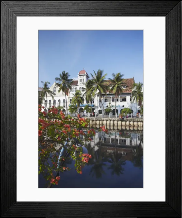 Framed Print : Colonial buildings along canal of Kali Besar, Kota, Jakarta, Java, Indonesia