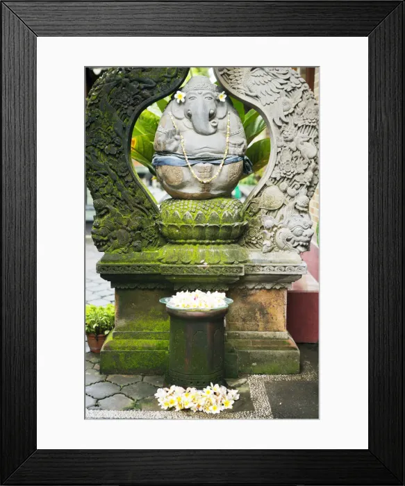 Framed Print : Asia, Indonesia, Bali, Ubud, ganesh statue at the entrance to a traditional home Framed Print : Asia, Indonesia, Bali, Ubud, ganesh statue at the entrance to a traditional home