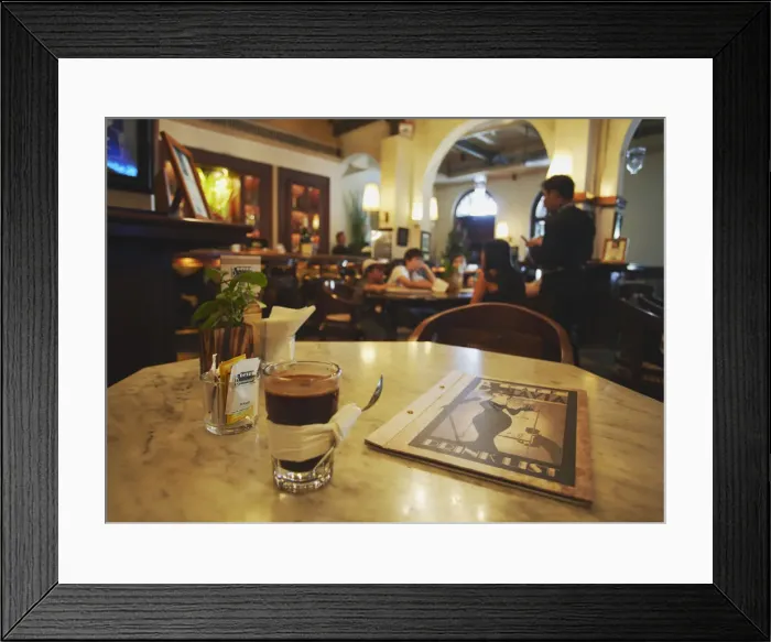 Framed Print : Java coffee at Cafe Batavia, Kota, Jakarta, Java, Indonesia Framed Print : Java coffee at Cafe Batavia, Kota, Jakarta, Java, Indonesia