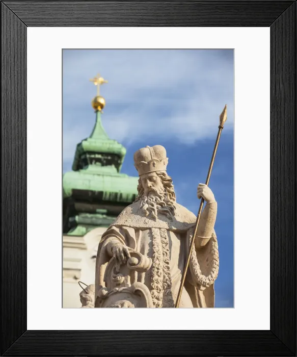 Framed Print : Statue on Trinity Column in Szechenyi Square, Gyor, Western Transdanubia, Hungary Framed Print : Statue on Trinity Column in Szechenyi Square, Gyor, Western Transdanubia, Hungary
