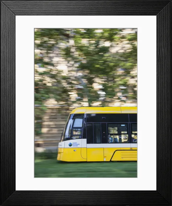 Framed Print : Tram passing along tree-lined street, Szeged, Southern Plain, Hungary Framed Print : Tram passing along tree-lined street, Szeged, Southern Plain, Hungary