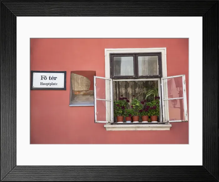 Framed Print : Window in Main Square, Sopron, Western Transdanubia, Hungary Framed Print : Window in Main Square, Sopron, Western Transdanubia, Hungary