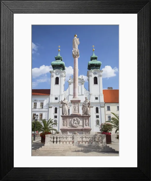 Framed Print : Church of St Ignatius Loyola and Trinity Column in Szechenyi Square, Gyor, Western Framed Print : Church of St Ignatius Loyola and Trinity Column in Szechenyi Square, Gyor, Western