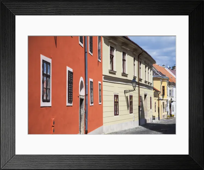 Framed Print : Street on Chapter Hill, Gyor, Western Transdanubia, Hungary